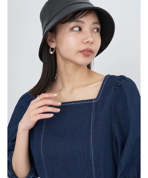 earth music&ecology（アースミュージックアンドエコロジー）の「スクエアネックデニムワンピース（ワンピース・レディース・インディゴブルー/ダークインディゴブルー・FREE）」の9枚目の写真