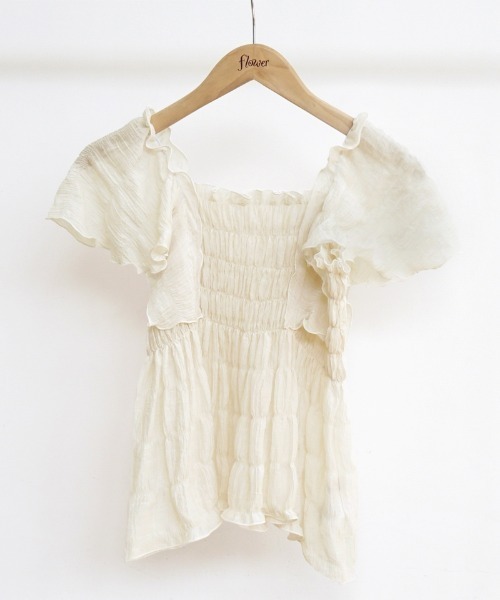 flower（フラワー）の「シアーパピヨンブラウス（シャツ/ブラウス・レディース・ブルー/アイボリー・FREE）」の17枚目の写真