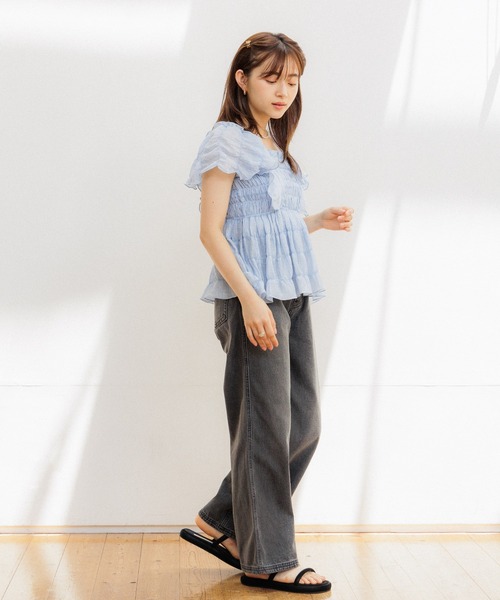 flower シアーフラワーブラウス 30%OFF】sheer flower blouse～ｼｱｰﾌﾗﾜｰﾌﾞﾗｳｽ | flower／フラワー