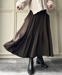 JUNOAH（ジュノア）の「サテンプリーツスカート（スカート）」