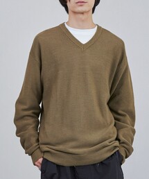 coen（コーエン）の「ビッグシルエットVネックガーターニット（ニット/セーター）」