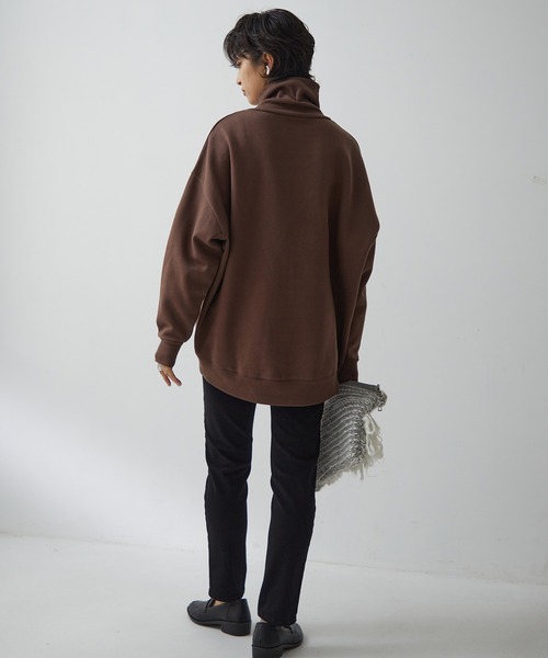 for/c(フォーシー)の「裏起毛リブハイネック【USAコットン】(Tシャツ/カットソー・レディース・ブラウン/アイボリー・M/L/LL)」の16枚目の写真
