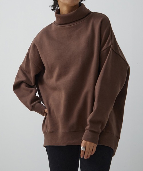 for/c(フォーシー)の「裏起毛リブハイネック【USAコットン】(Tシャツ/カットソー・レディース・ブラウン/アイボリー・M/L/LL)」の11枚目の写真