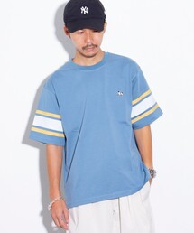 GLOSTER | 【GLOSTER/グロスター】フレンチブルドッグ刺繍  フットボールTシャツ 接触冷感(Tシャツ/カットソー)