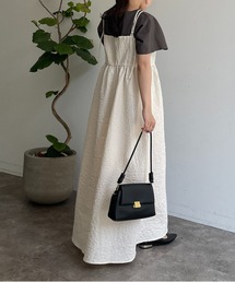 ホルターネックエンボスキャミワンピース