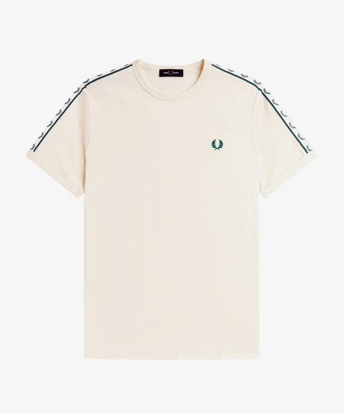 FRED PERRY（フレッドペリー）の「Contrast Tape Ringer T-Shirt／コントラストテープリンガーTシャツ（Tシャツ/カットソー・メンズ・ホワイト/ブラック/オフホワイト/チャコールグレー/アイボリー/ネイビー/ベージュ/ライトオリーブ/ライトベージュ/ベージュ系その他/ダークネイビー/ブラック×ゴールド/マルーン/セージグリーン/ダークブルー/グリーン/ベージュ系その他2・M/L/S）」の18枚目の写真