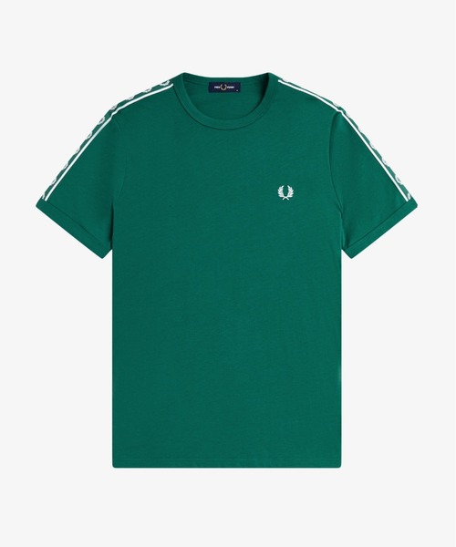 FRED PERRY（フレッドペリー）の「Contrast Tape Ringer T-Shirt／コントラストテープリンガーTシャツ（Tシャツ/カットソー・メンズ・ホワイト/ブラック/オフホワイト/チャコールグレー/アイボリー/ネイビー/ベージュ/ライトオリーブ/ライトベージュ/ベージュ系その他/ダークネイビー/ブラック×ゴールド/マルーン/セージグリーン/ダークブルー/グリーン/ベージュ系その他2・M/L/S）」の21枚目の写真