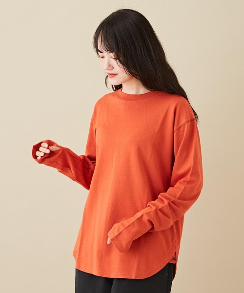 CUBE SUGAR（キューブシュガー）の「インレー裏毛スウェットクルーネックインナー（Tシャツ/カットソー・レディース・ブラック/パープル/ホワイト/オレンジ・M）」の4枚目の写真