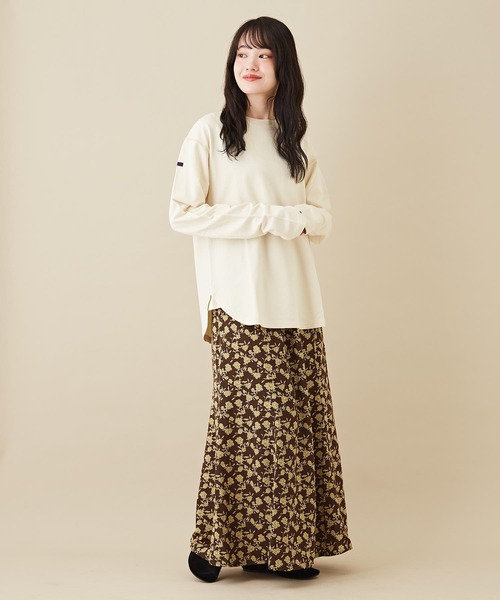 CUBE SUGAR（キューブシュガー）の「インレー裏毛スウェットクルーネックインナー（Tシャツ/カットソー・レディース・ブラック/パープル/ホワイト/オレンジ・M）」の7枚目の写真