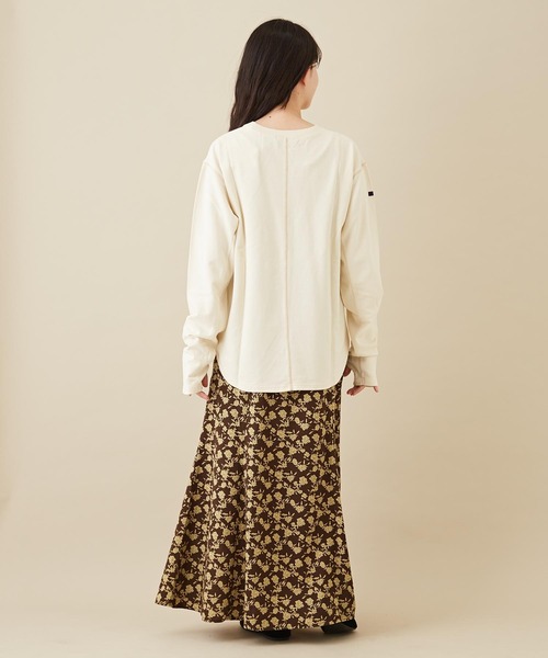 CUBE SUGAR（キューブシュガー）の「インレー裏毛スウェットクルーネックインナー（Tシャツ/カットソー・レディース・ブラック/パープル/ホワイト/オレンジ・M）」の9枚目の写真