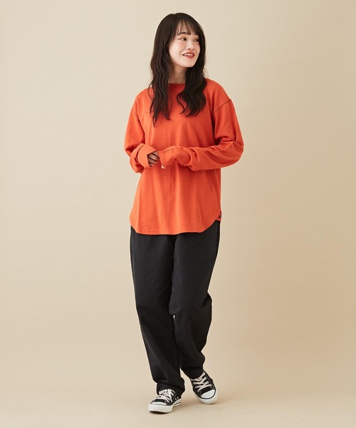 CUBE SUGAR（キューブシュガー）の「インレー裏毛スウェットクルーネックインナー（Tシャツ/カットソー・レディース・ブラック/パープル/ホワイト/オレンジ・M）」の15枚目の写真