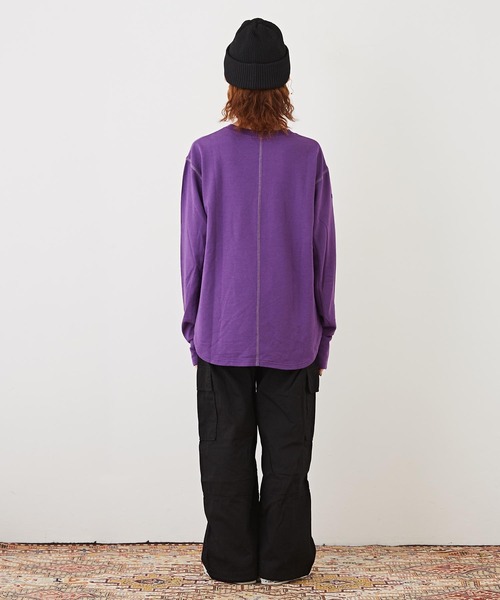 CUBE SUGAR（キューブシュガー）の「インレー裏毛スウェットクルーネックインナー（Tシャツ/カットソー・レディース・ブラック/パープル/ホワイト/オレンジ・M）」の21枚目の写真