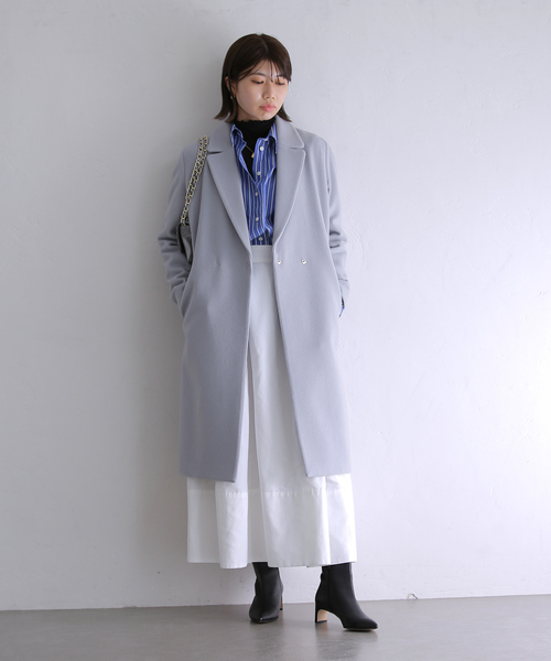 La TOTALITE（ラトータリテ）の「ウールビーバーチェスターコート（チェスターコート・レディース・スカイブルー/ベージュ/ネイビー/タン・40/38/36）」の21枚目の写真