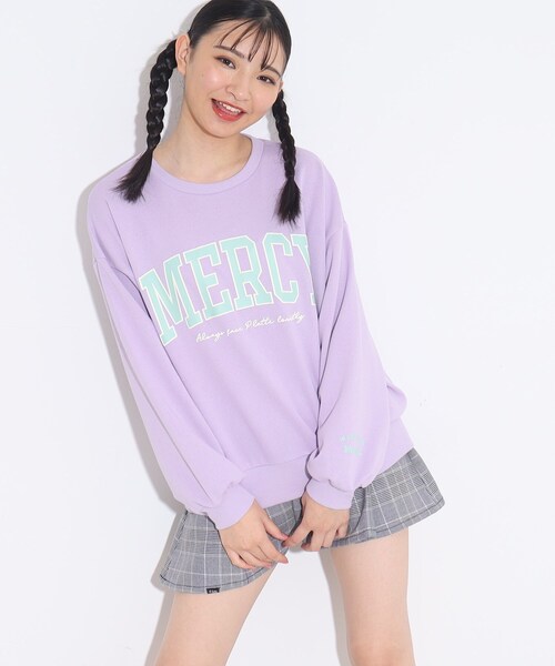 K&K★新品 ピンクラテ★カレッジロゴプルオーバー 140 PINK－latte×champion／コラボ】カレッジロゴプルオーバー(S(140