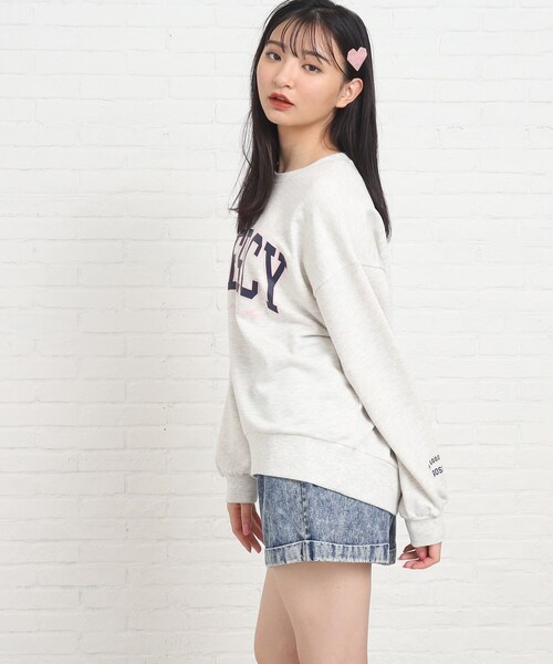 PINK-latte（ピンクラテ）の「◇【130サイズあり】カレッジロゴ裏毛