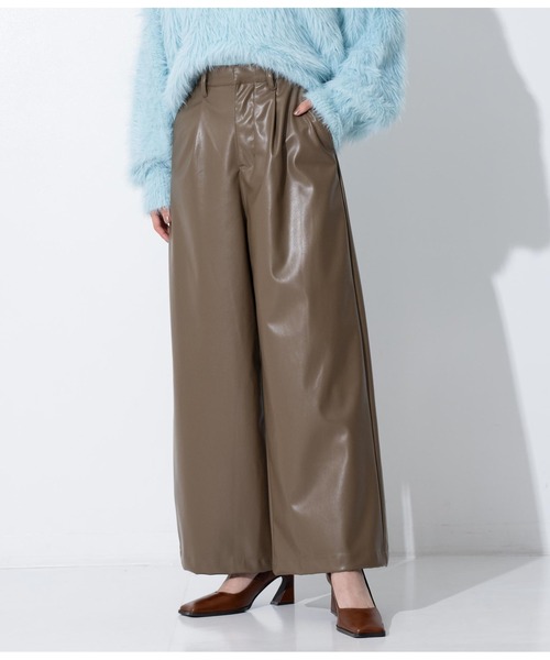 Settimissimo（セッティミッシモ）の「レザータッチタックワイドパンツ（その他パンツ・レディース・モカ/ブラック・FREE）」の21枚目の写真