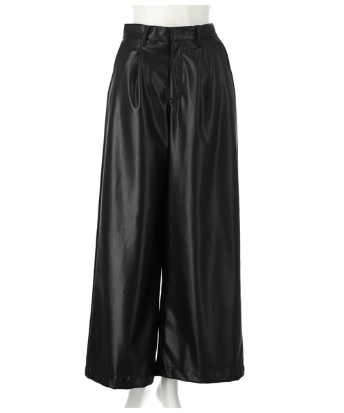 Settimissimo（セッティミッシモ）の「レザータッチタックワイドパンツ（その他パンツ・レディース・モカ/ブラック・FREE）」の6枚目の写真