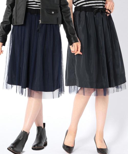 coen（コーエン）の「リバーシブルチュールフレアスカート◆（スカート・レディース・ネイビー/オリーブ・MEDIUM/LARGE）」の2枚目の写真