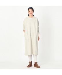 45R☆裏毛のロングドレス＊トップ/アンティークベージュ♪ 45R☆裏毛のロングドレス＊トップ/アンティークベージュ♪ 45R☆裏毛