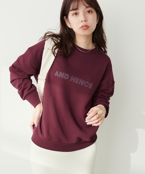 natural couture（ナチュラルクチュール）の「カレッジロゴ裏毛プルオーバー（スウェット・レディース・ボルドー/ネイビー/オートミール/ライトベージュ・FREE）」の22枚目の写真