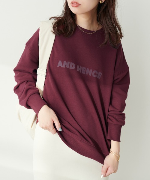 natural couture（ナチュラルクチュール）の「カレッジロゴ裏毛プルオーバー（スウェット・レディース・ボルドー/ネイビー/オートミール/ライトベージュ・FREE）」の20枚目の写真