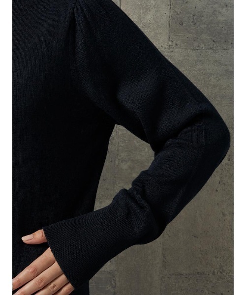 Perfect Suit FActory（パーフェクトスーツファクトリー）の「イタリー糸　ハイネックニット　オフホワイト/イエロー/サックス/ネイビー/ワイン（ニット/セーター・レディース・オフホワイト/サックスブルー/ワイン/イエロー/ネイビー・L/M/S）」の19枚目の写真