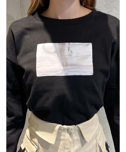 EATME（イートミー）の「ガーターデザインカットアウトTシャツ（Tシャツ/カットソー・レディース・オフホワイト/ブルー/ブラック・FREE）」の7枚目の写真