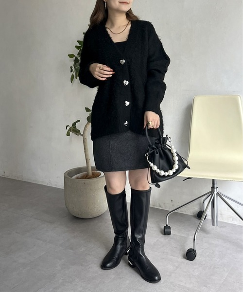 prose verse（プロズヴェール）の「フェイクウールミニスカート（スカート・レディース・チャコール/ブラック・ﾌﾘ-）」の12枚目の写真