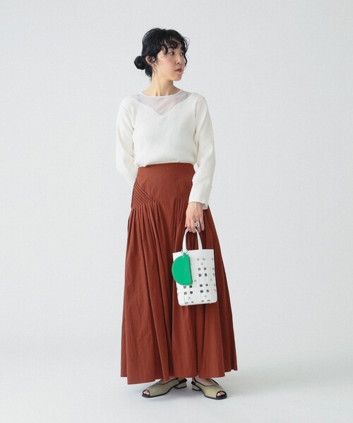 RBS(アールビーエス)の「RBS / キリカエ ギャザー スカート(スカート・レディース・ブラック/ダークブラウン・0/1)」の7枚目の写真