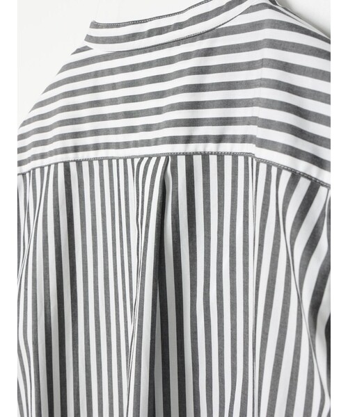 MidiUmi（ミディウミ）の「MidiUmi ワイドシャツワンピース（シャツワンピース・レディース・ブラック/オフホワイト/ブルー・FREE）」の22枚目の写真