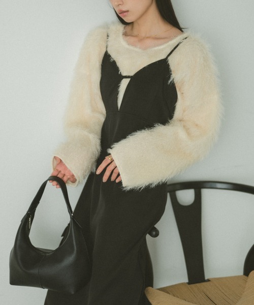 VANNIE U(ヴァニーユー)の「アウトポケットキャミワンピース(ワンピース・レディース・ブラック/グレー・FREE)」の7枚目の写真