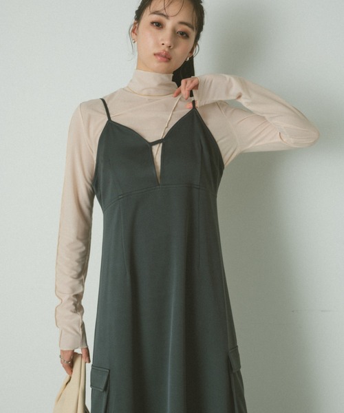 VANNIE U(ヴァニーユー)の「アウトポケットキャミワンピース(ワンピース・レディース・ブラック/グレー・FREE)」の16枚目の写真