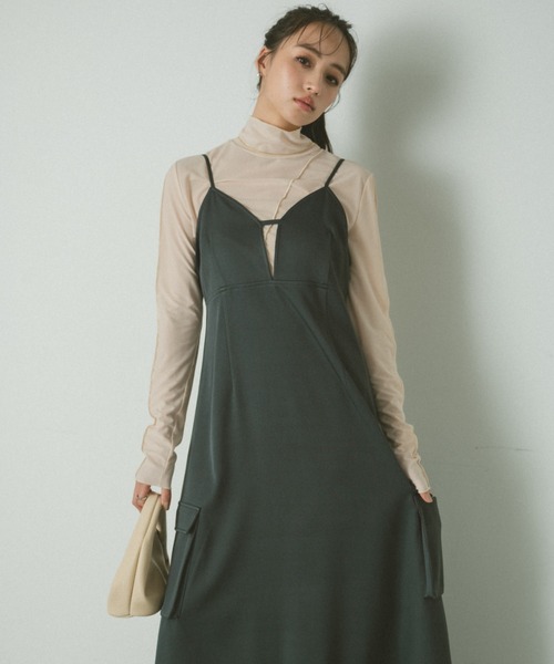 VANNIE U(ヴァニーユー)の「アウトポケットキャミワンピース(ワンピース・レディース・ブラック/グレー・FREE)」の19枚目の写真