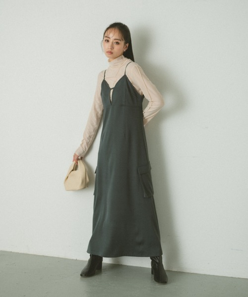 VANNIE U(ヴァニーユー)の「アウトポケットキャミワンピース(ワンピース・レディース・ブラック/グレー・FREE)」の17枚目の写真