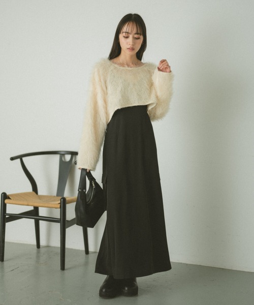 VANNIE U(ヴァニーユー)の「アウトポケットキャミワンピース(ワンピース・レディース・ブラック/グレー・FREE)」の14枚目の写真