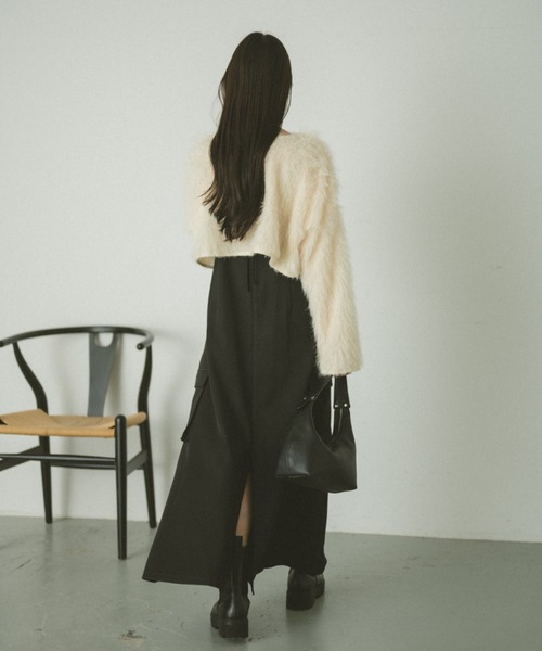 VANNIE U(ヴァニーユー)の「アウトポケットキャミワンピース(ワンピース・レディース・ブラック/グレー・FREE)」の15枚目の写真