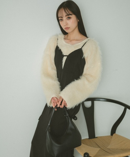 VANNIE U(ヴァニーユー)の「アウトポケットキャミワンピース(ワンピース・レディース・ブラック/グレー・FREE)」の11枚目の写真