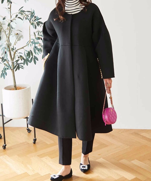 【✨新品タグ付き✨】Frene フラーネ◎袖フレアパールボンディングコート ✨新品タグ付き✨】Frene フラーネ◎袖フレアパールボンディングコート