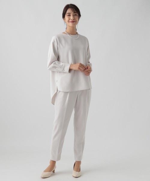 Elura（エルーラ）の「セレモニー&お祝いハンサムチュニック（シャツ/ブラウス・レディース・ブラック/ネイビー/グレイッシュベージュ・LARGE/MEDIUM）」の11枚目の写真