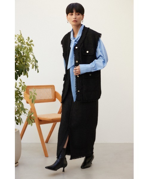 Maco CHOKKIチョッキ　ミックスブラック　ベスト　ジレ ヴィンテージファッション - Maco CHOKKIチョッキ ミックスブラック