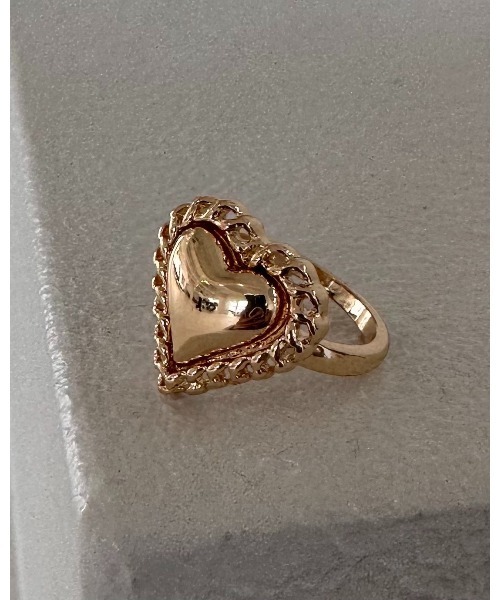 STUDIOUS（ステュディオス）の「【LOHME/ローム】Heart Chain Ring/ハートチェーンリング（リング・レディース・シルバー/ゴールド・11号）」の2枚目の写真