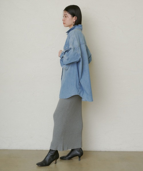 LOUNGEDRESS（ラウンジドレス）の「ニットセミフレアスカート（スカート・レディース・グレー/ブラック/イエロー/ブルー/ライトベージュ・FREE）」の9枚目の写真