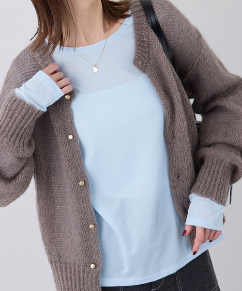 ROPE' PICNIC（ロペピクニック）の「新色追加/シアーカットクルーネックプルオーバー（Tシャツ/カットソー・レディース・キナリ/ピンク系その他2/ブルー系その他4/ライトグリーン/ブラック/サックスブルー/ピンク/ブラウン・38）」の5枚目の写真