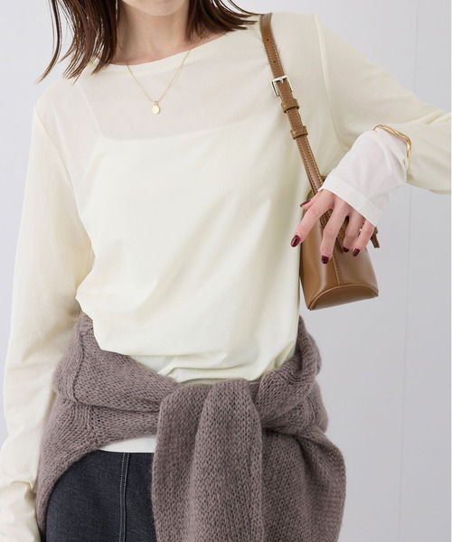 ROPE' PICNIC（ロペピクニック）の「新色追加/シアーカットクルーネックプルオーバー（Tシャツ/カットソー・レディース・キナリ/ピンク系その他2/ブルー系その他4/ライトグリーン/ブラック/サックスブルー/ピンク/ブラウン・38）」の2枚目の写真