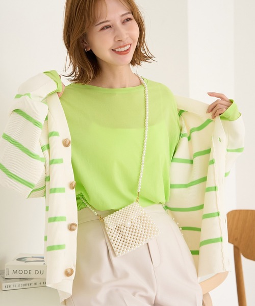 ROPE' PICNIC（ロペピクニック）の「新色追加/シアーカットクルーネックプルオーバー（Tシャツ/カットソー・レディース・キナリ/ピンク系その他2/ブルー系その他4/ライトグリーン/ブラック/サックスブルー/ピンク/ブラウン・38）」の18枚目の写真