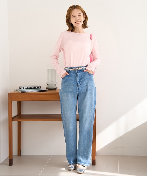 ROPE' PICNIC（ロペピクニック）の「新色追加/シアーカットクルーネックプルオーバー（Tシャツ/カットソー・レディース・キナリ/ピンク系その他2/ブルー系その他4/ライトグリーン/ブラック/サックスブルー/ピンク/ブラウン・38）」の19枚目の写真