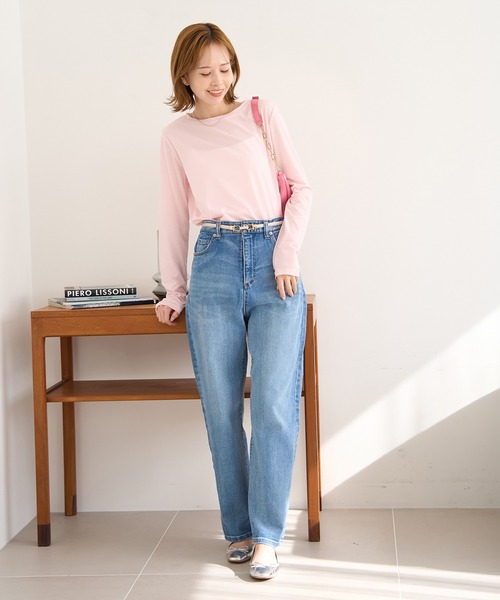 ROPE' PICNIC（ロペピクニック）の「新色追加/シアーカットクルーネックプルオーバー（Tシャツ/カットソー・レディース・キナリ/ピンク系その他2/ブルー系その他4/ライトグリーン/ブラック/サックスブルー/ピンク/ブラウン・38）」の20枚目の写真