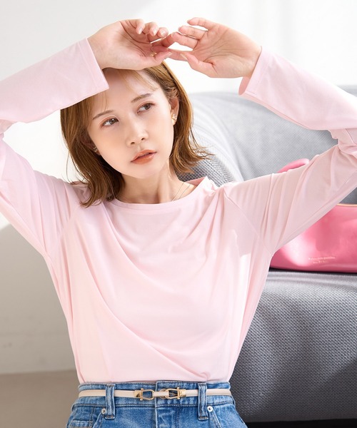 ROPE' PICNIC（ロペピクニック）の「新色追加/シアーカットクルーネックプルオーバー（Tシャツ/カットソー・レディース・キナリ/ピンク系その他2/ブルー系その他4/ライトグリーン/ブラック/サックスブルー/ピンク/ブラウン・38）」の22枚目の写真