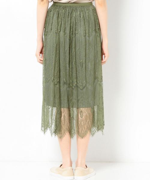 Another Edition（アナザーエディション）の「レースロングスカート/AEFC LACE LONG SK◆（スカート・レディース・ピンク/オリーブ・フリー）」の6枚目の写真
