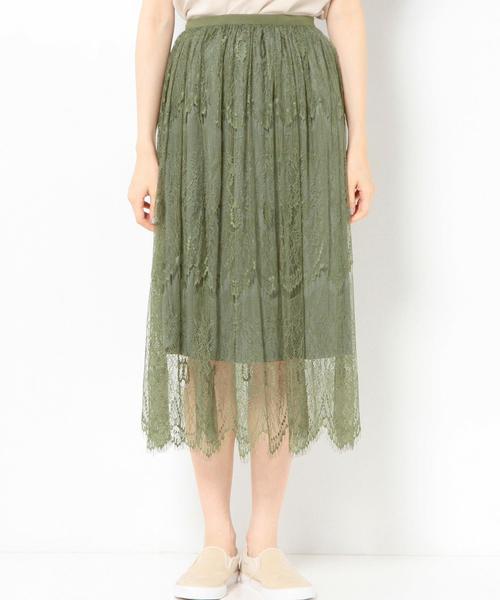 Another Edition（アナザーエディション）の「レースロングスカート/AEFC LACE LONG SK◆（スカート・レディース・ピンク/オリーブ・フリー）」の7枚目の写真